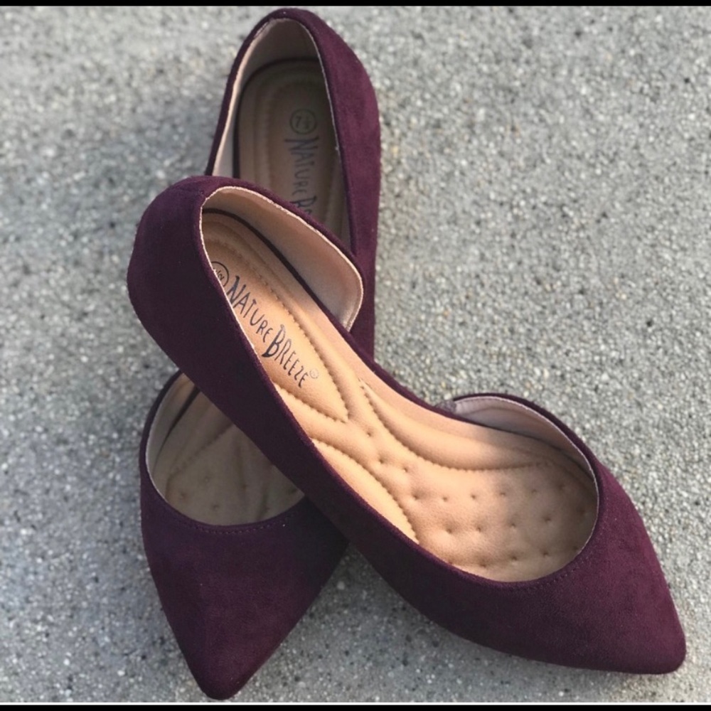 Purple flats, never worn.